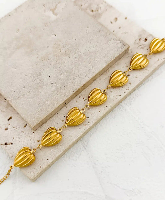 Ατσάλινο βραχιόλι Chain Hearts