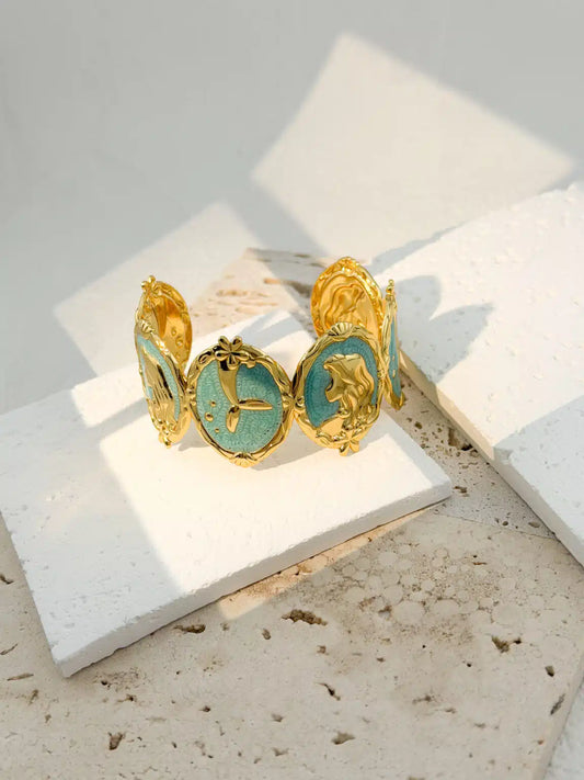 Ατσάλινο βραχιόλι Cuff Γοργόνα