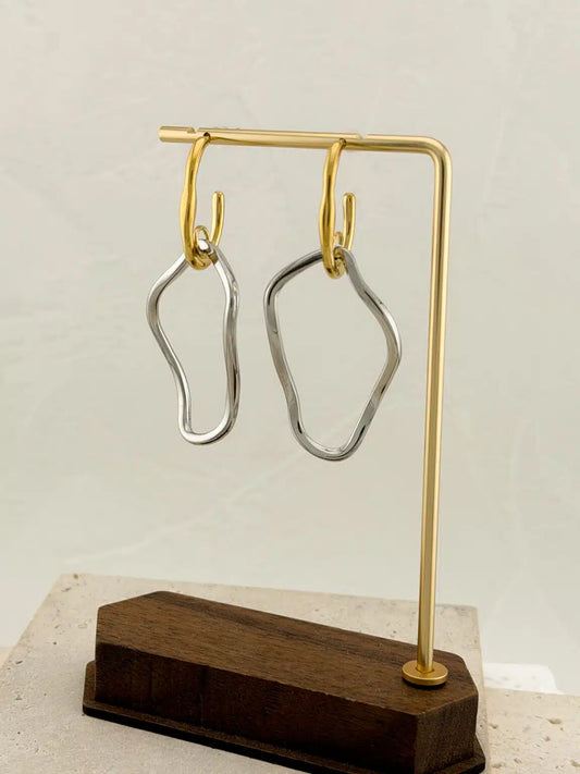 Gold Silver Long Earrings