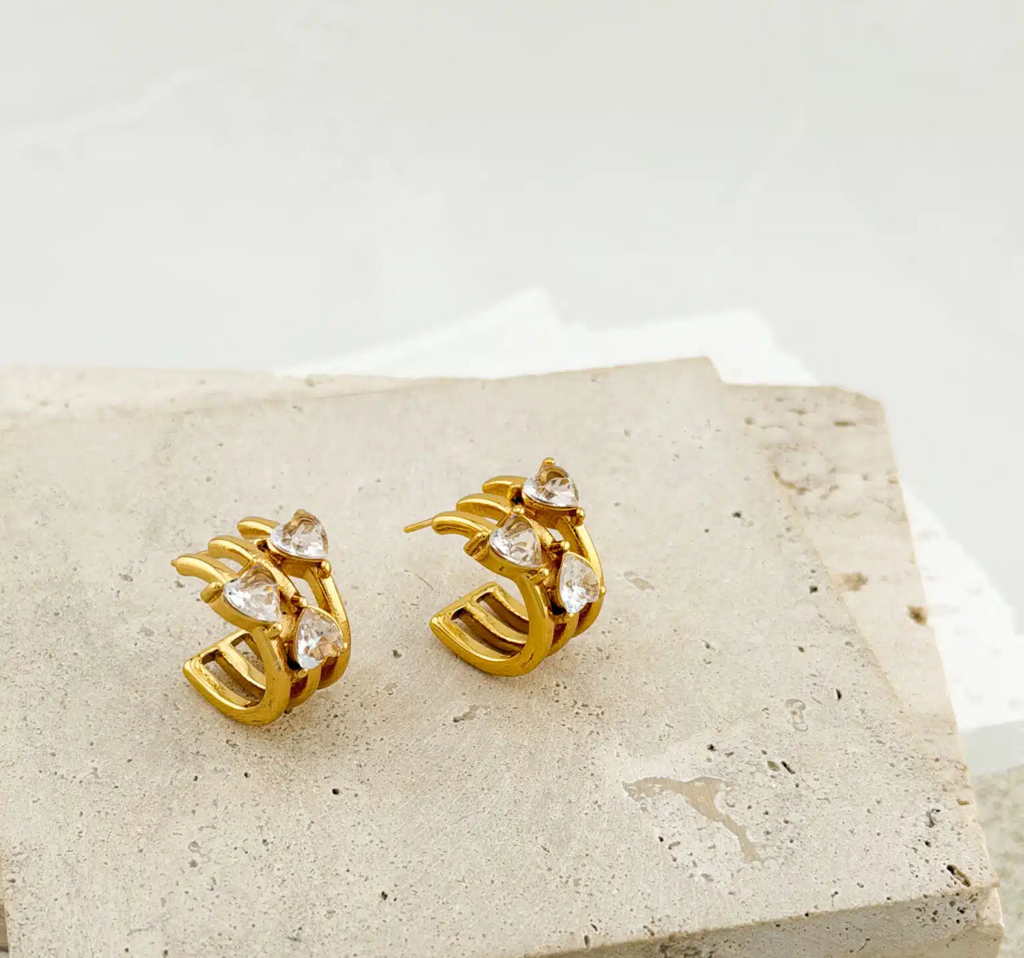 Gold Earrings Big Diamonds