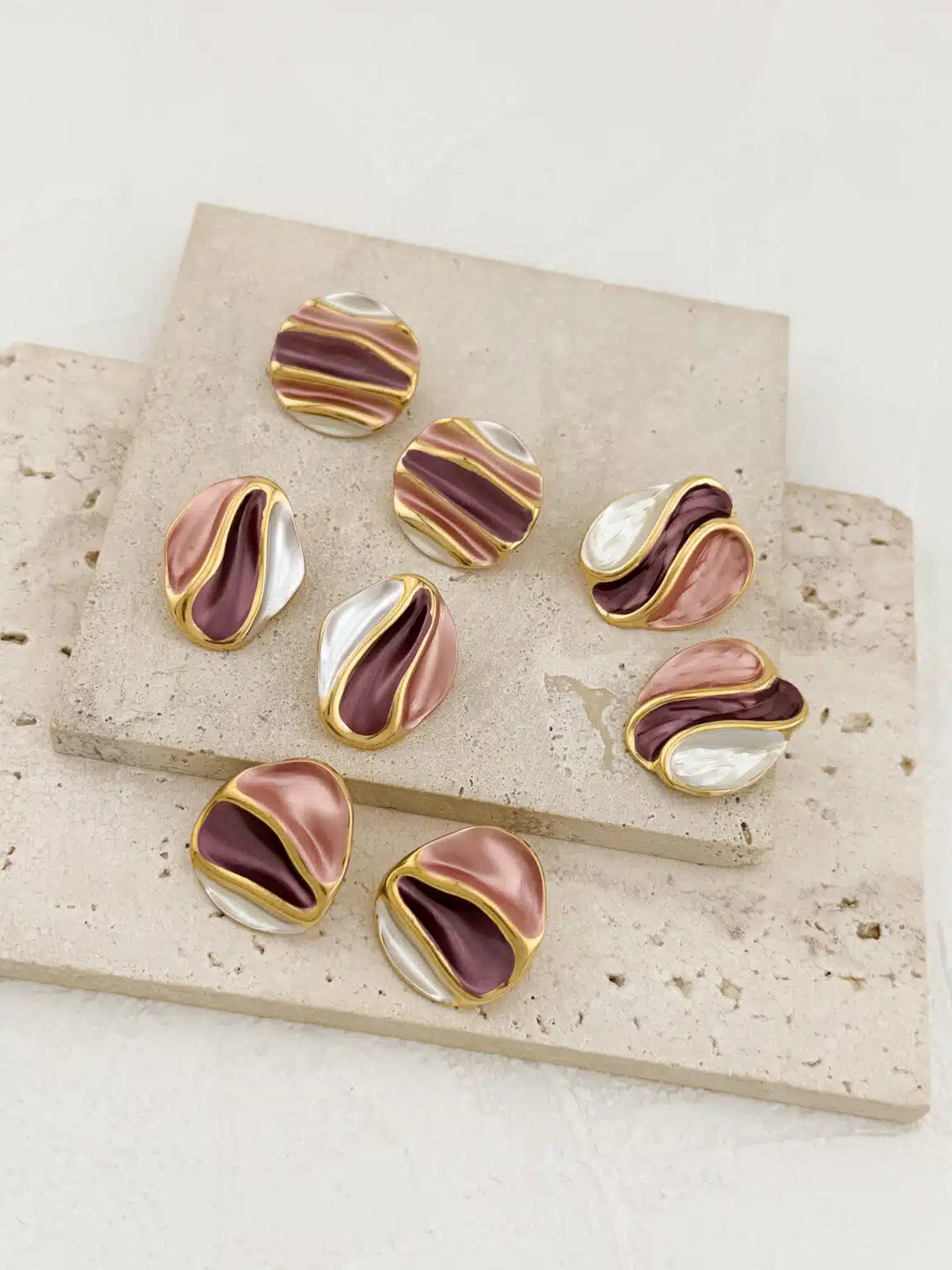 Pink Shades Circle Earrings