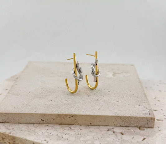 Σκουλαρίκια Gold Silver Knots