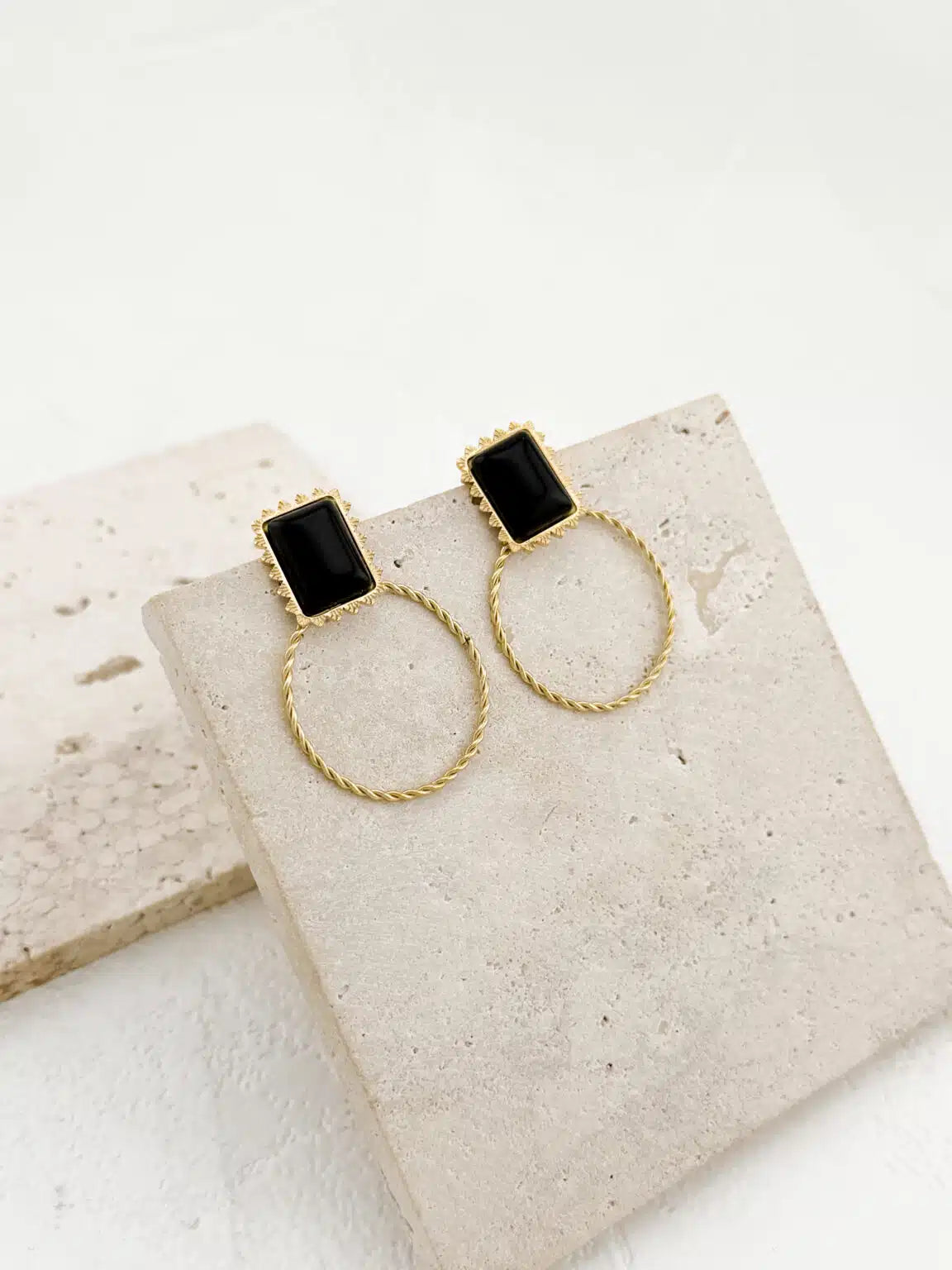 Σκουλαρίκια Gold & Black