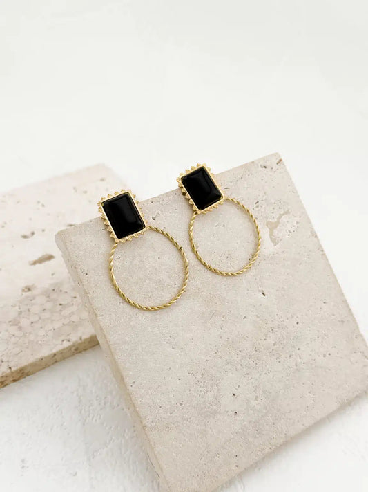 Σκουλαρίκια Gold & Black