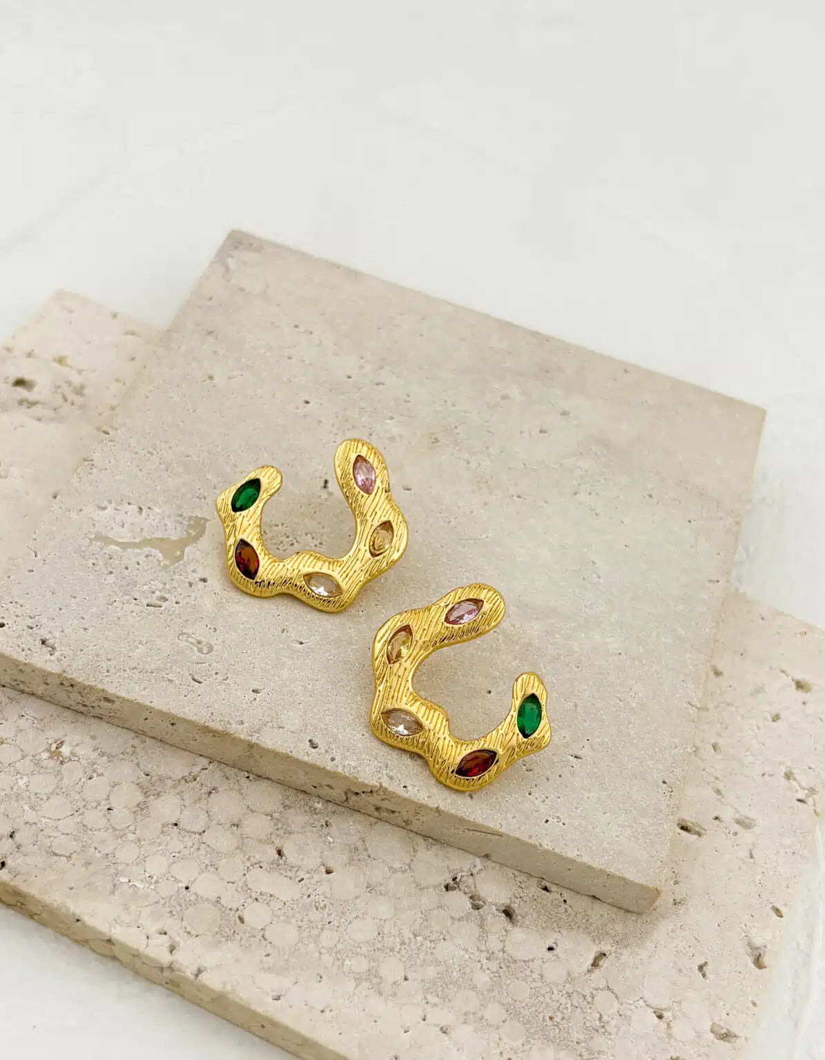 Gold Colorful Earrings
