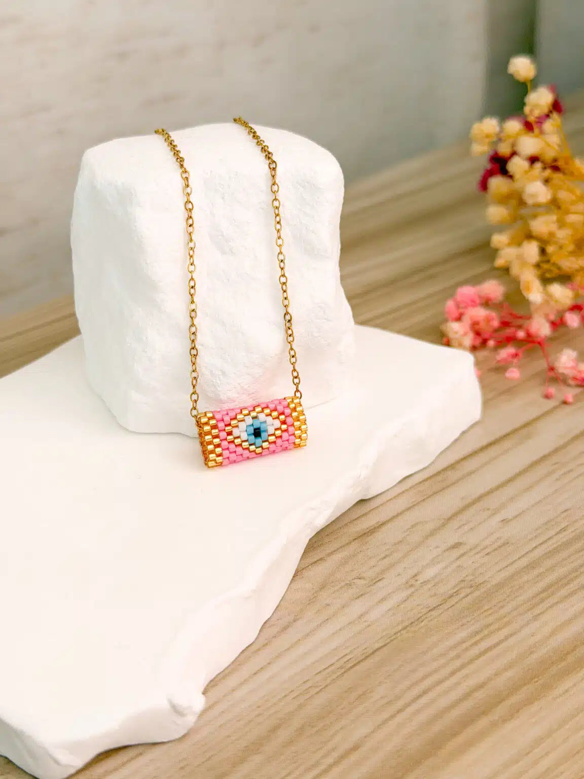 Pink Eye Necklace