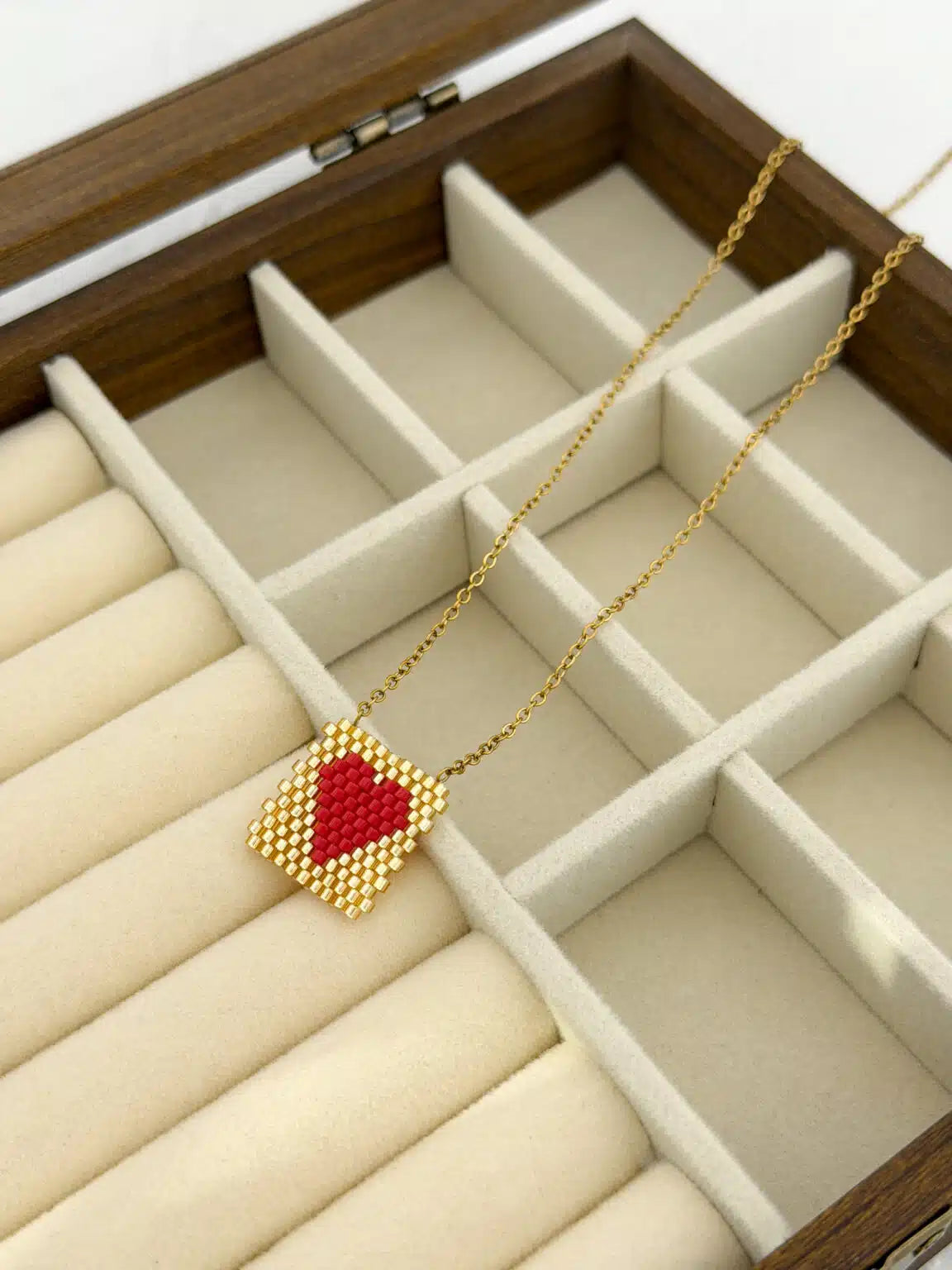 Red Gold Heart Necklace