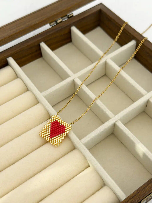 Red Gold Heart Necklace