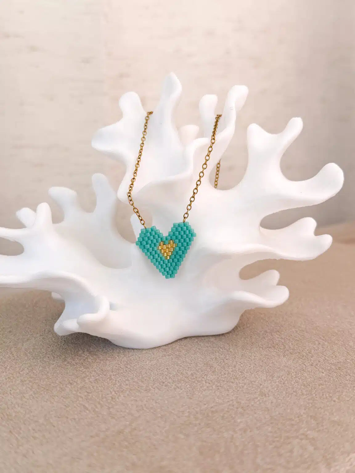 Petrol Heart Necklace