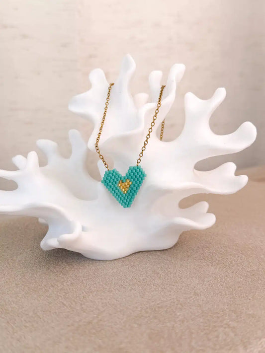 Petrol Heart Necklace