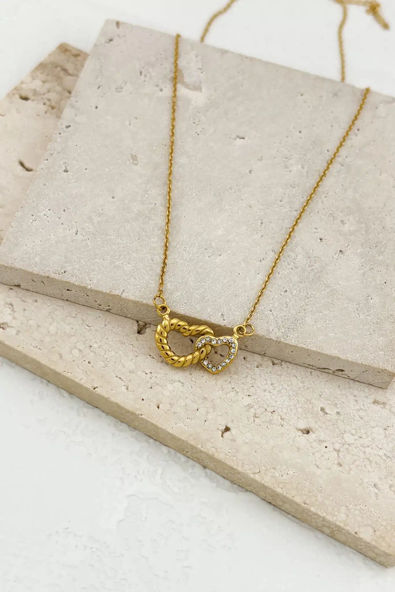 Gold Heart Infinity Necklace