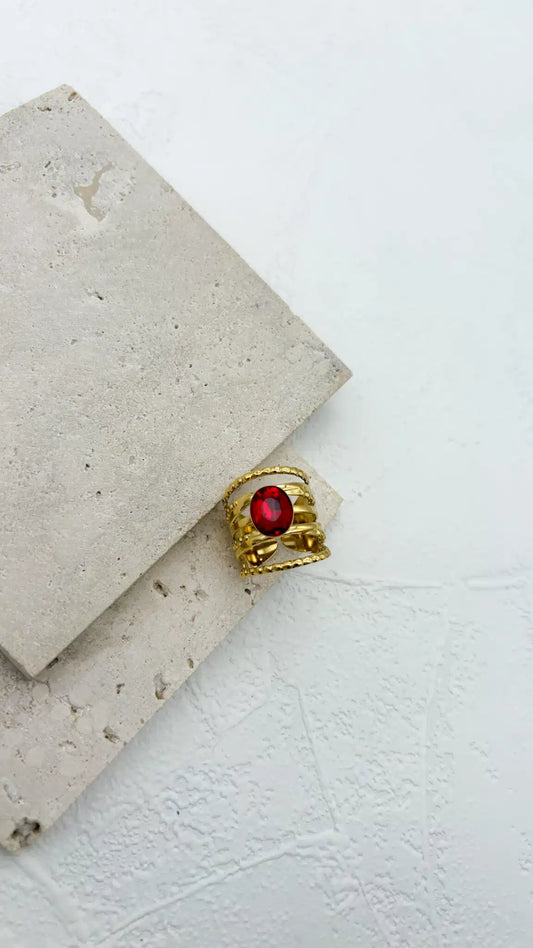 Gold Layers Red Ring