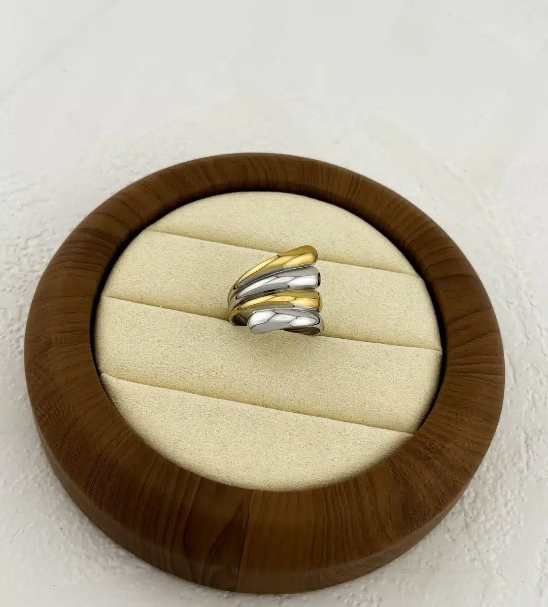 Gold+Silver Flay Ring