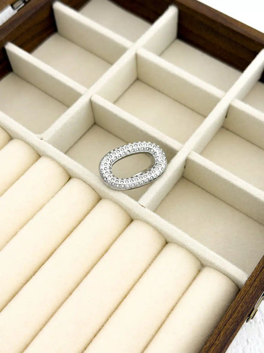 Ατσάλινο δαχτυλίδι Silver Dots