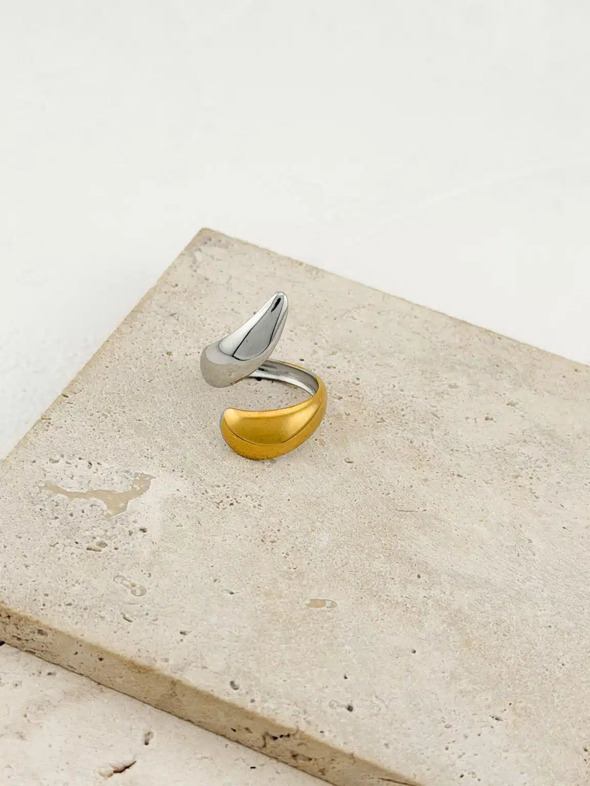 Ατσάλινο δαχτυλίδι Silver & Gold