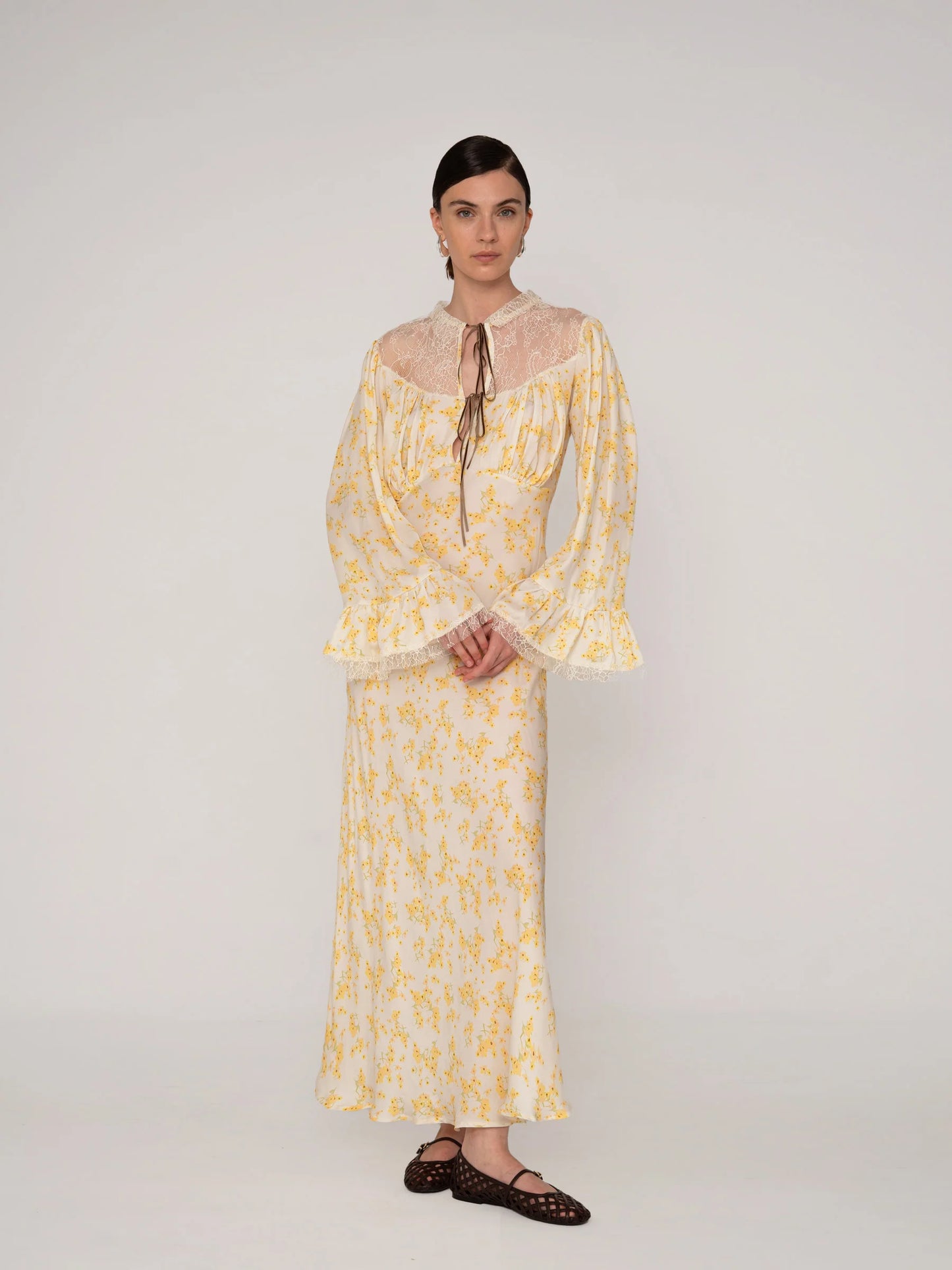 Blush Floral Print Long Dress