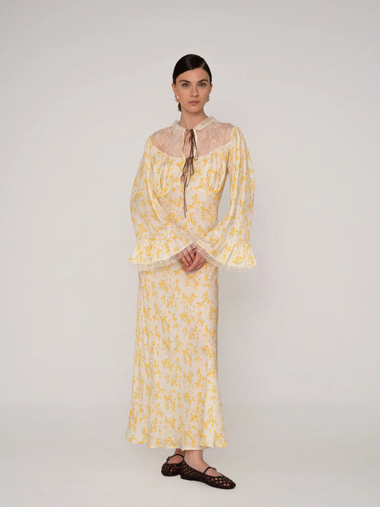 Blush Floral Print Long Dress