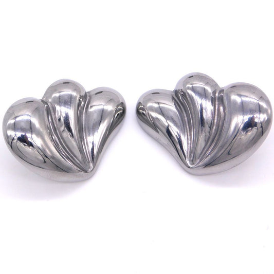 Ατσάλινα σκουλαρίκια triple drop heart