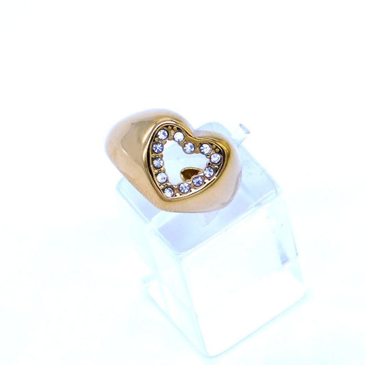 Ατσάλινο δαχτυλίδι Heart με διάφανα ζιργκόν