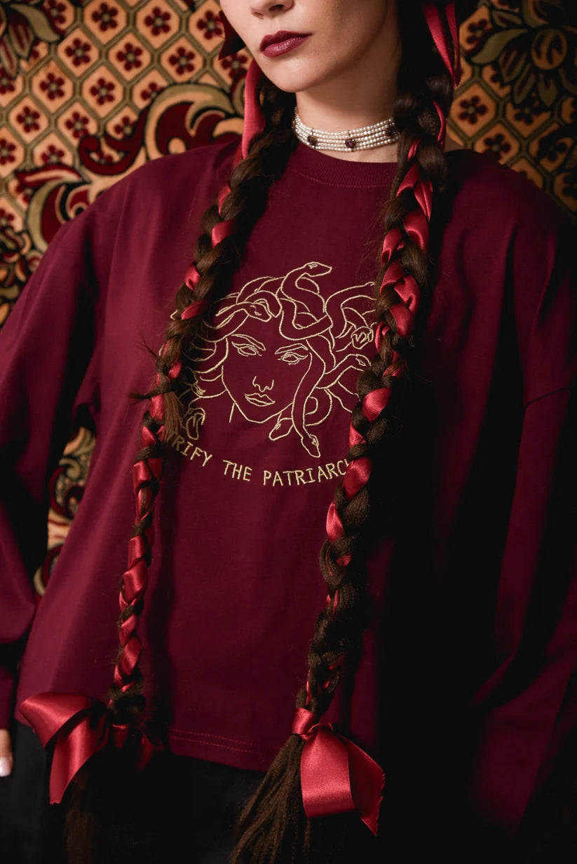 Petrify the Patriarchy - Bordeaux Longsleeve
