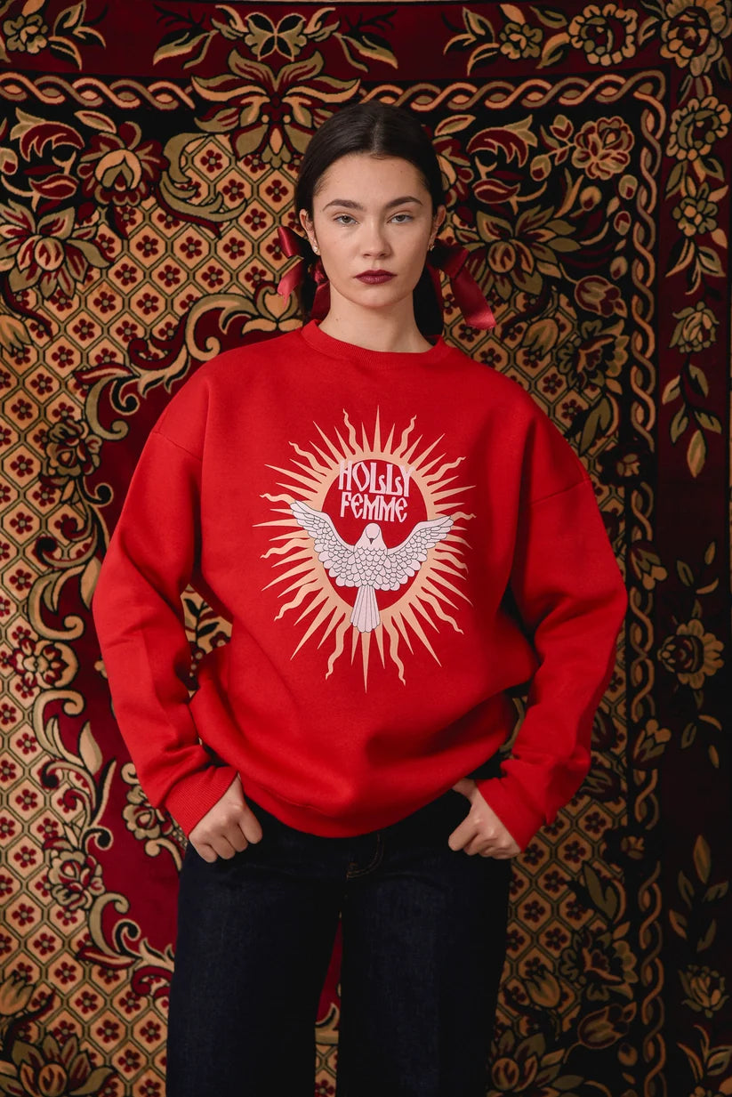 Holly Femme - Red Crewneck Hoodie