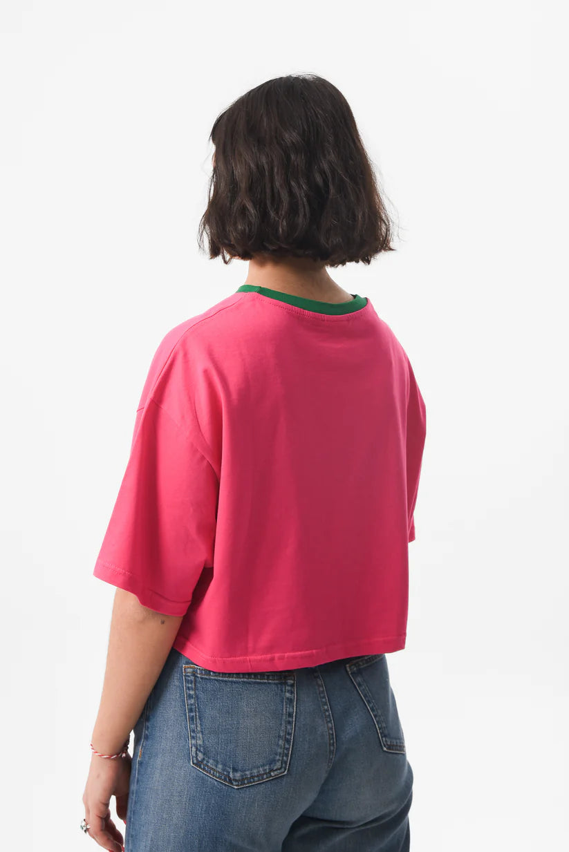 Cute AF - Fuchsia Crop Tshirt