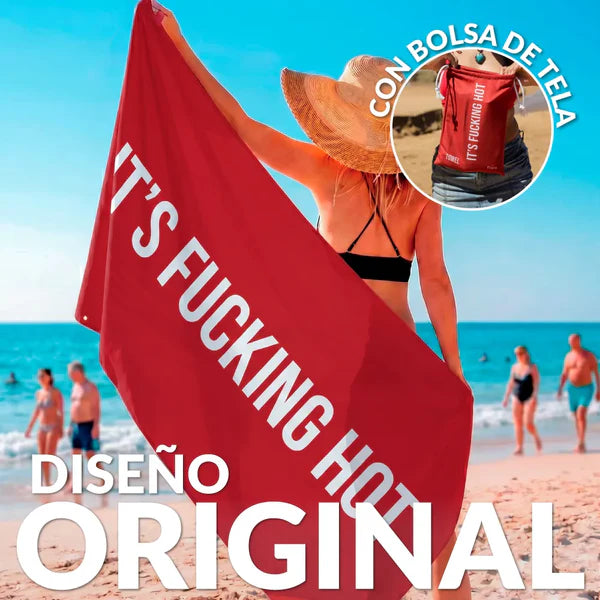 Beach Towel "it's f@cking hot" Red
