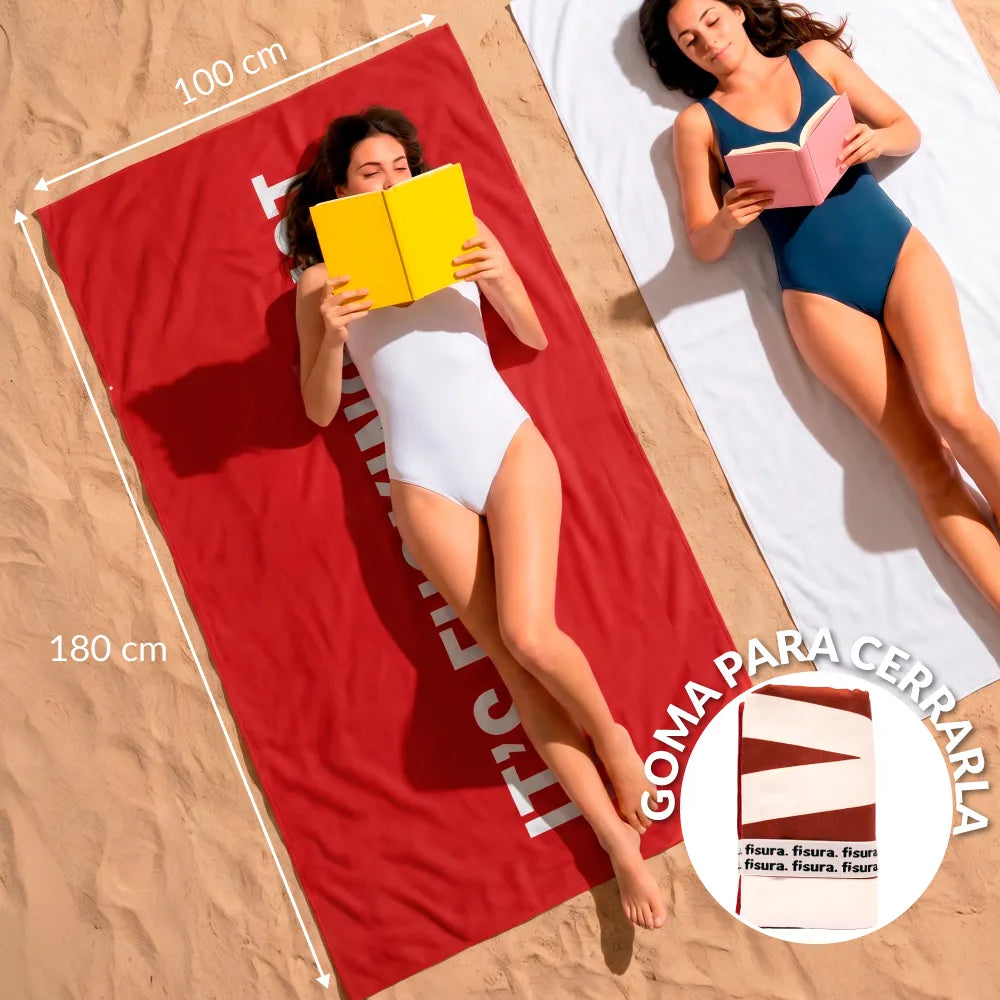 Beach Towel "it's f@cking hot" Red