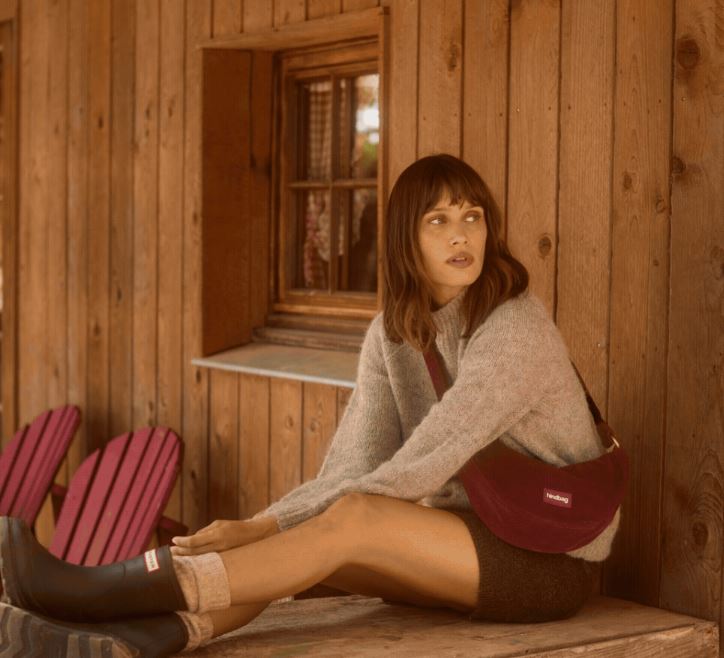 Andrea Burgundy Velvet Crossbody Bag