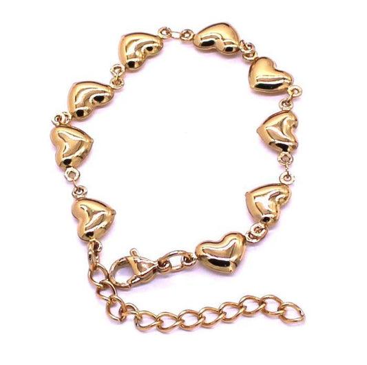 Ατσάλινο βραχιόλι καρδιές