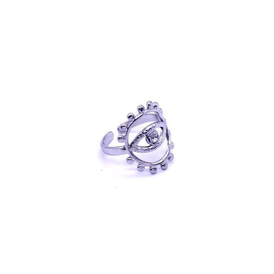 Ασημί Ατσάλινο δαχτυλίδι μάτι