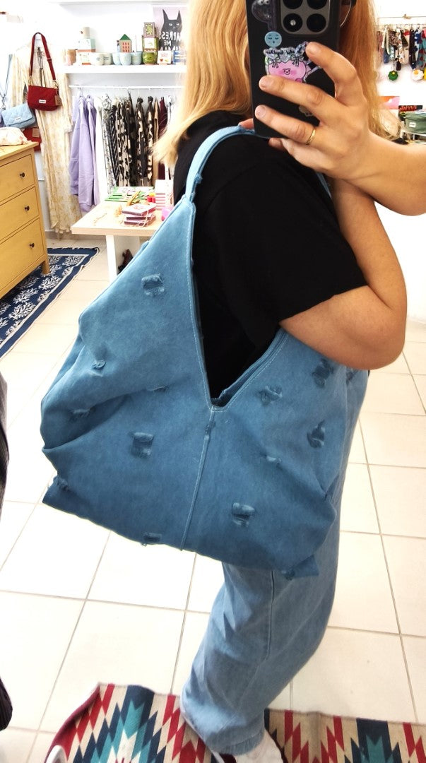 TOKYO BLUE RIPPED JEAN BAG