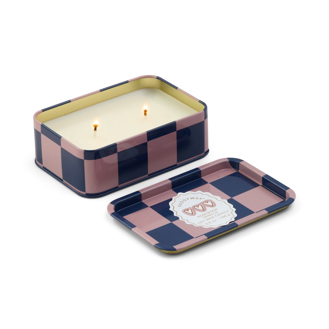 A dopo κερί σόγιας μεταλλικό δοχείο, Rosewood Vanilla 184gr Hearts