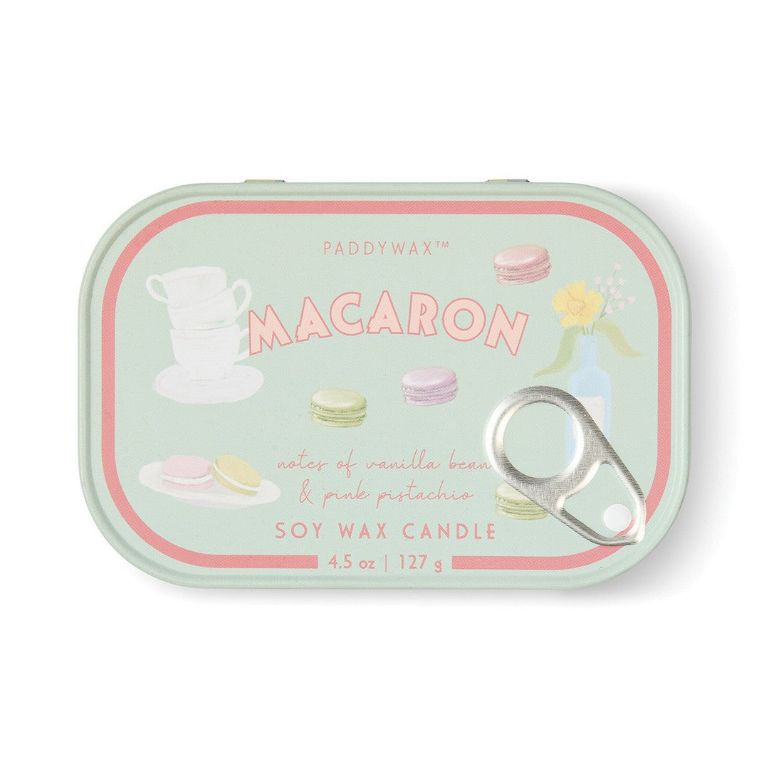 Bistro Macaron Φυτικό Κερί 127gr σε μεταλλικό δοχείο-κονσέρβα