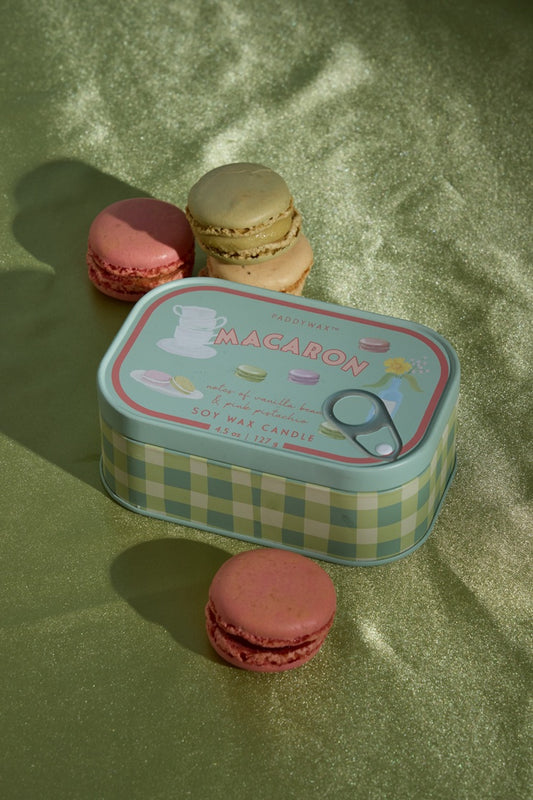 Bistro Macaron Φυτικό Κερί 127gr σε μεταλλικό δοχείο-κονσέρβα