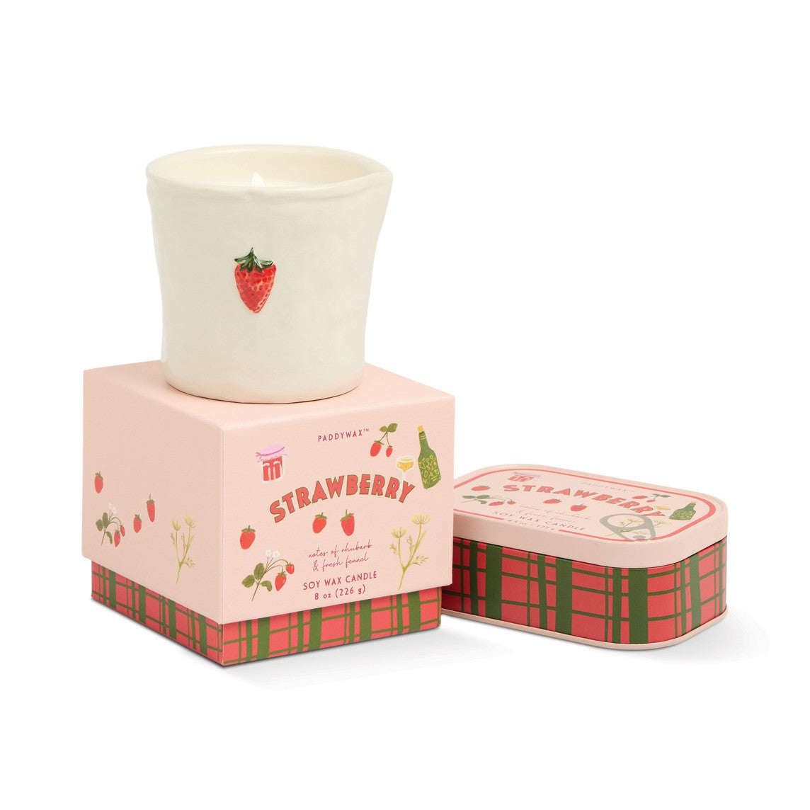 Bistro Strawberry Φυτικό Κερί 226gr σε κεραμικό δοχείο