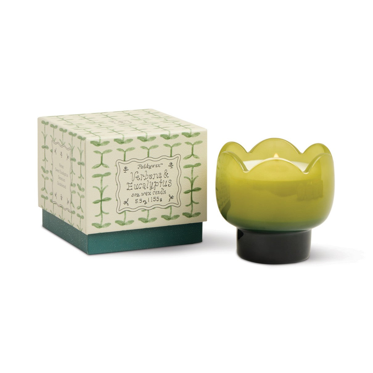 Tulip κερί σόγιας σε γυάλινο δοχείο, Verbena & Lemongrass 155gr