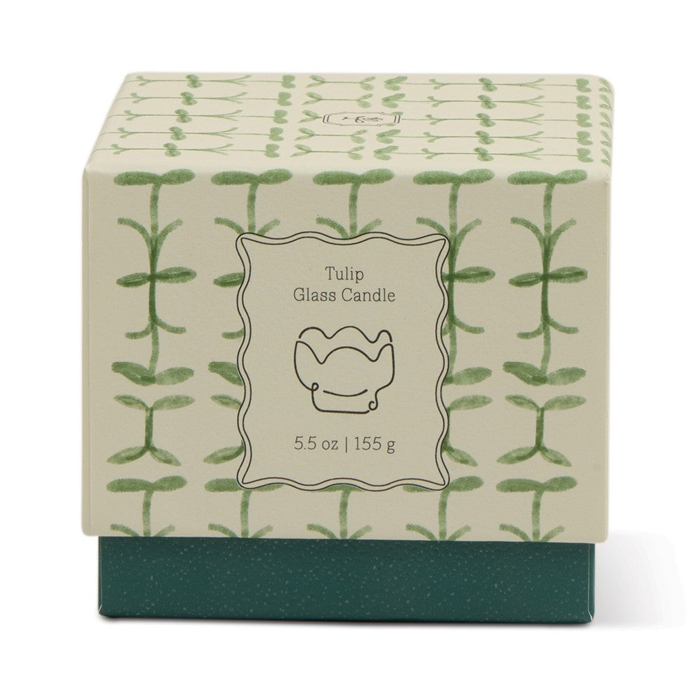 Tulip κερί σόγιας σε γυάλινο δοχείο, Verbena & Lemongrass 155gr