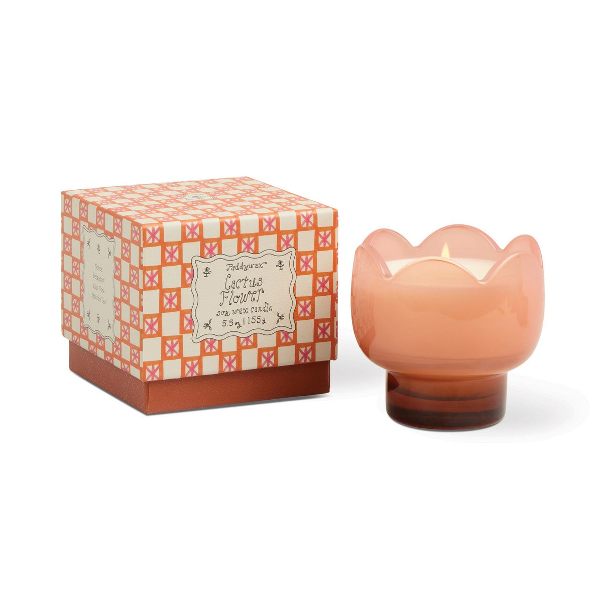 Tulip κερί σόγιας σε γυάλινο δοχείο - Cactus Flower 155gr