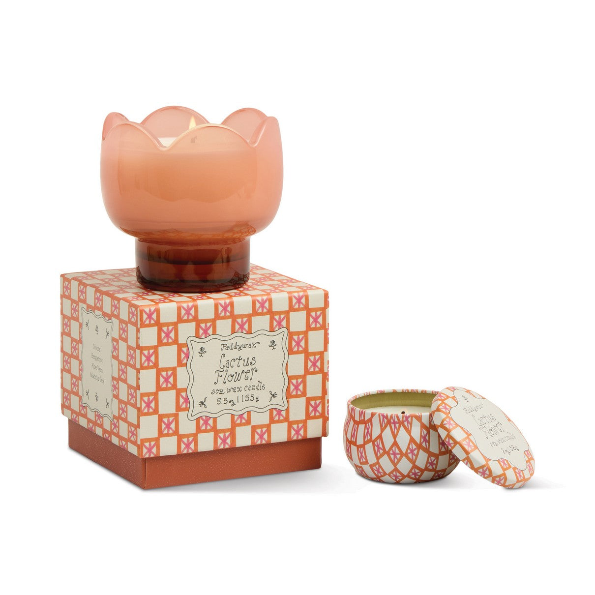 Tulip κερί σόγιας σε γυάλινο δοχείο - Cactus Flower 155gr