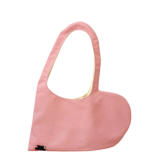 PINK SPARKLE HEART SHOULDER BAG