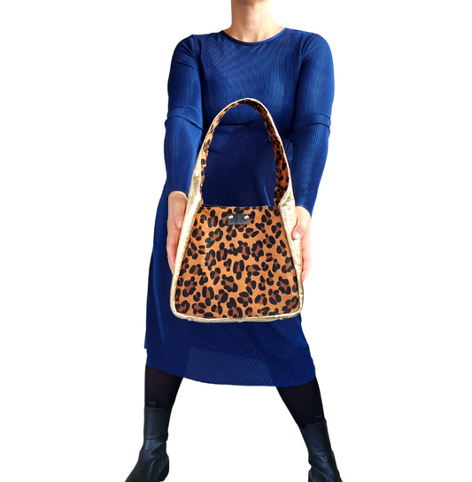 GOLD SNAKE & LEOPARD ALISSA HANDBAG