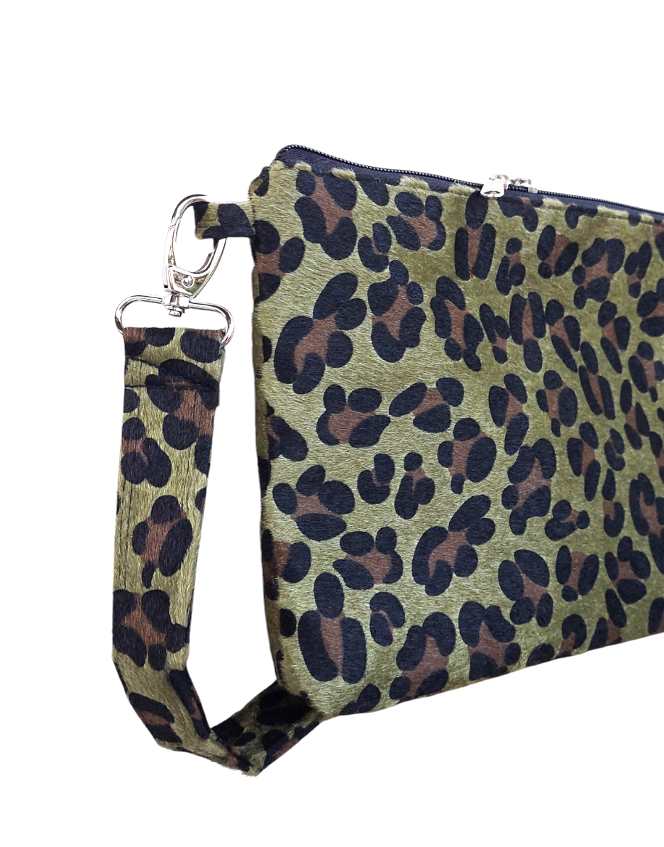 GREEN LEOPARD SHOULDER BAG