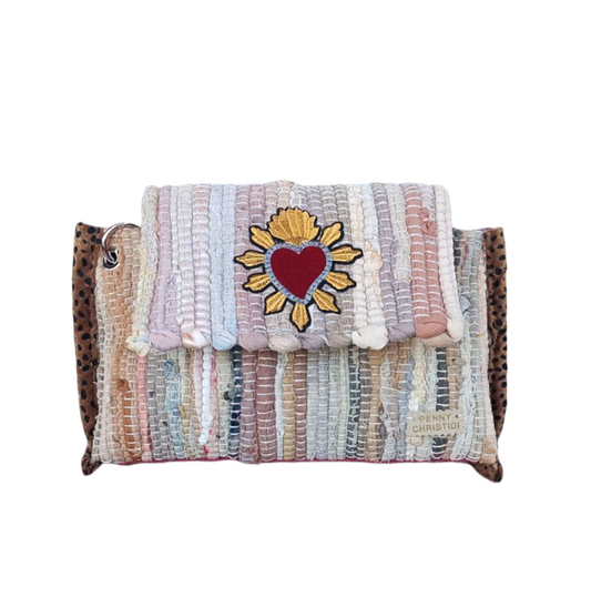 RED HEART BEIGE MALIBU HANDBAG