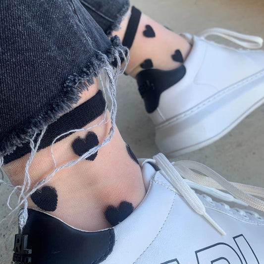 Black Heart Ankle Socks
