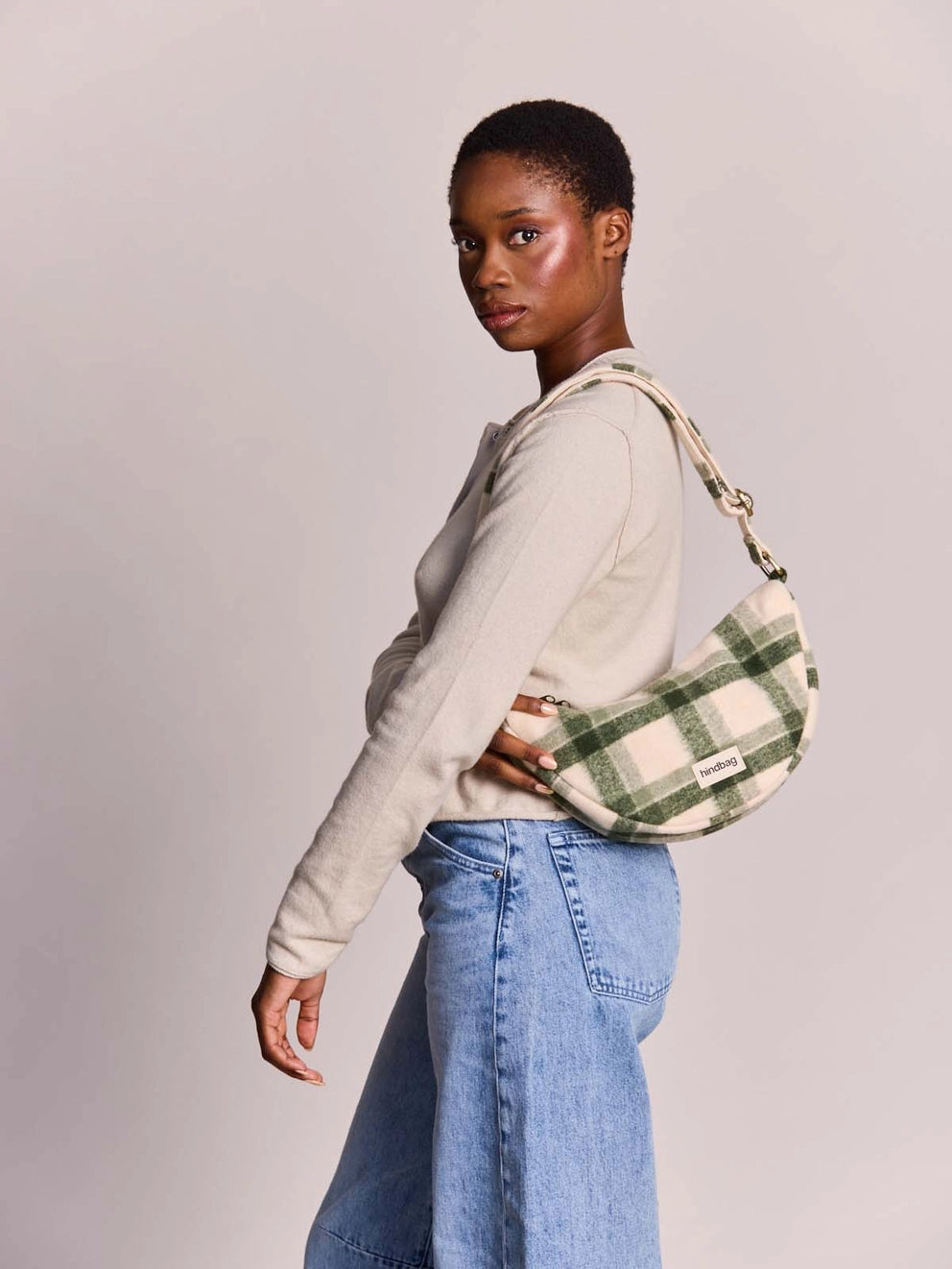 Andrea Green Tartan Crossbody Bag