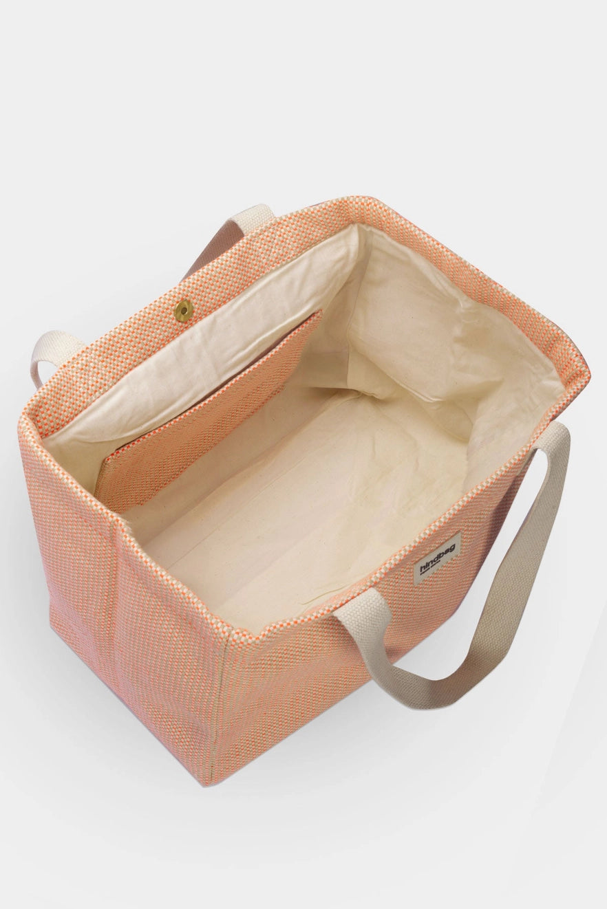 Claude Coral Woven Tote Bag
