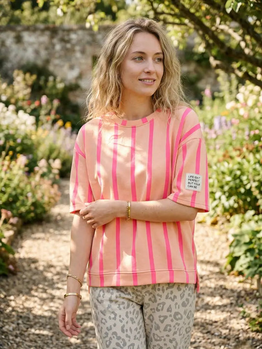 Coral Striped T-Shirt