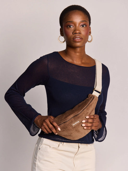 Olivia Macchiato Velvet Waist Bag