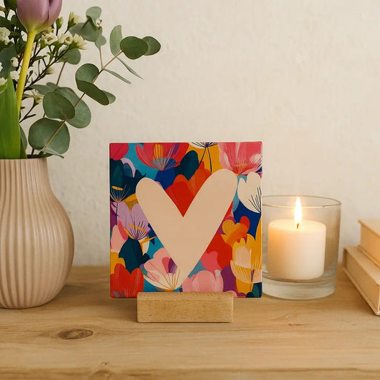 Κεραμικά Διακοσμητικά Πλακάκια Floral Heart